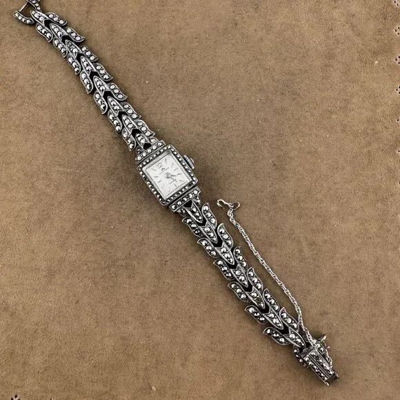 Vintage Elegant 1950\'s Bucherer Ladies Swiss Made Marcasite Watch Vintage Elegant 1950 main image 3